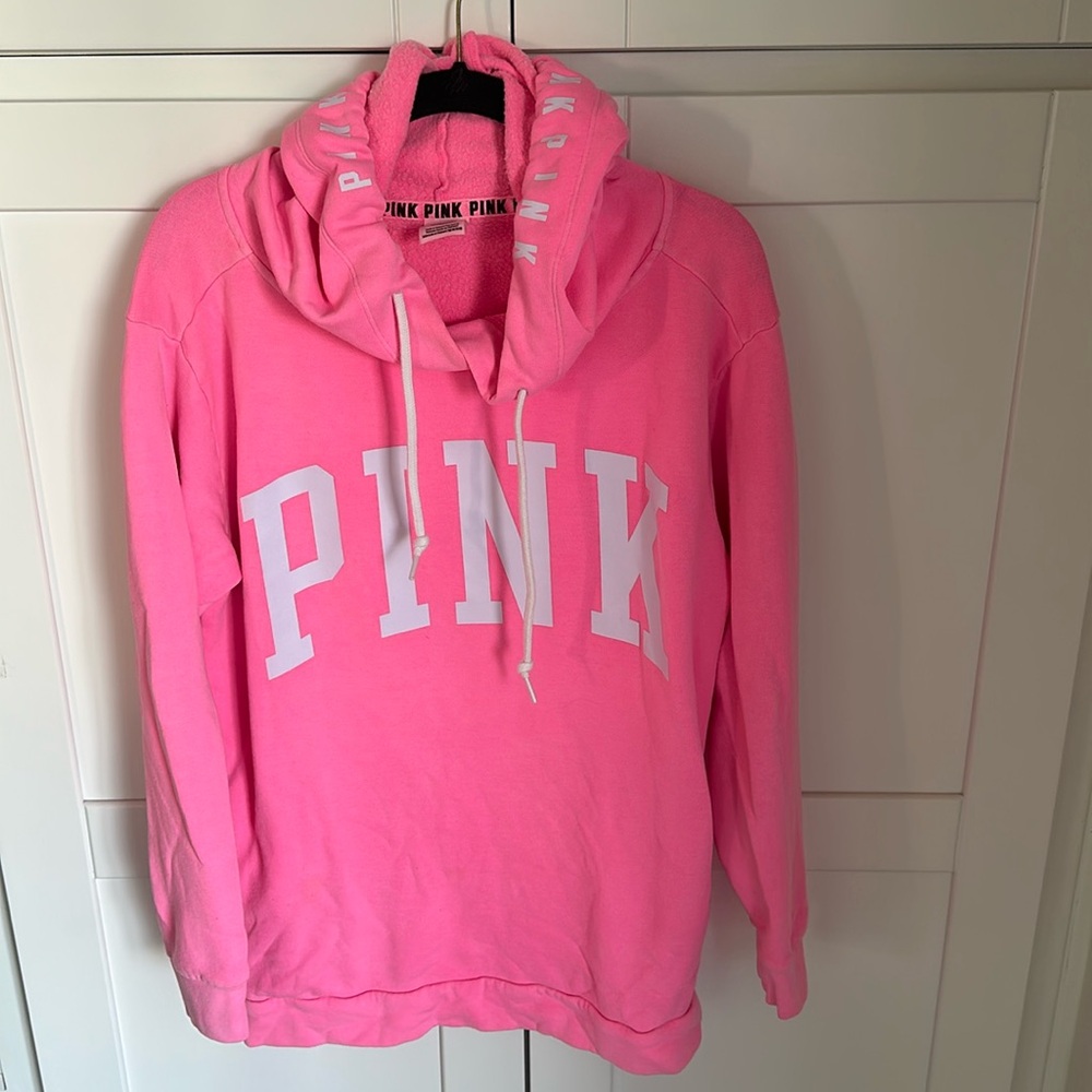Pink Victoria’s Secret Hoodie Sweatshirt Size Small Oversized